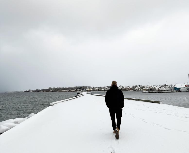 Vinter i Assens Købstad - Gåtur ud på molen